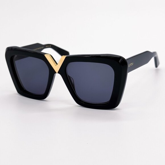 NEW VALENTINO SUNGLASSES WOMEN BLACK V-GOLD-II VLS-161A EYEWEAR VALENTINO main image 5